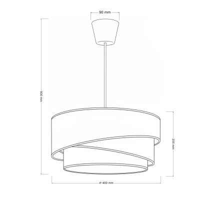 Brilagi - Piekaramā lustra TRIO uz kabeļa 1xE27/60W/230V Ø 40 cm brūna/bēša/balta