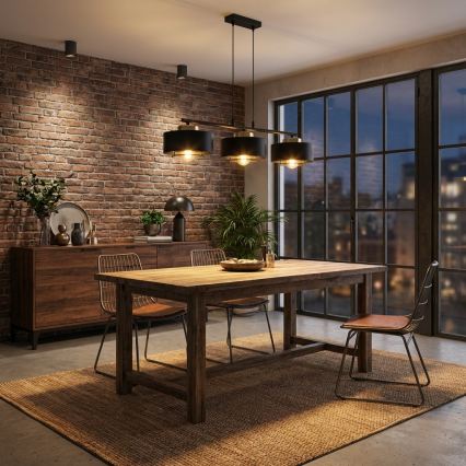 Brilagi - piekaramā lustra uz kabeļa 3xE27/60W/230V melna/zelta