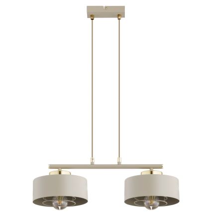 Brilagi - piekaramā lustra uz kabeļa SPRING 2xE27/60W/230V bēšs/zelts