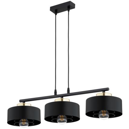 Brilagi - piekaramā lustra uz kabeļa SPRING 3xE27/60W/230V melna/zelta