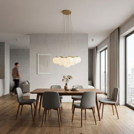 Brilagi - Piekaramā lustra uz troses GLOBE 15xE14/15W/230V balta