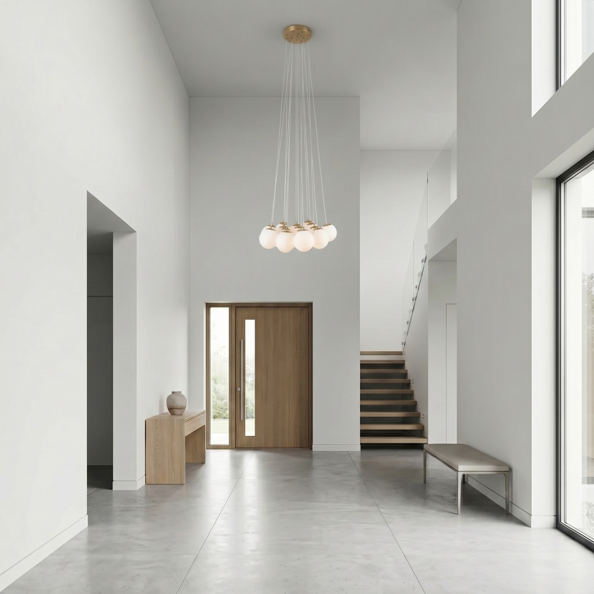 Brilagi - Piekaramā lustra uz troses GLOBE 15xE14/15W/230V balta