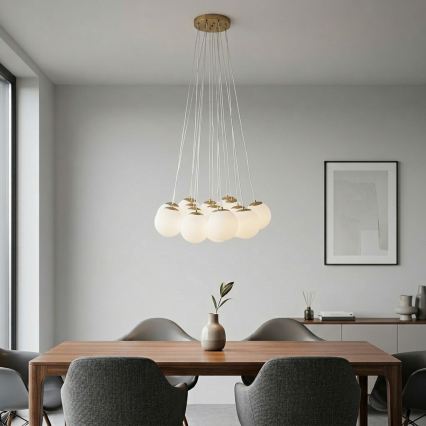 Brilagi - Piekaramā lustra uz troses GLOBE 15xE14/15W/230V balta