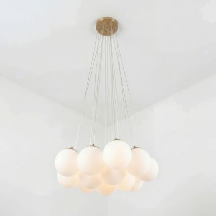 Brilagi - Piekaramā lustra uz troses GLOBE 15xE14/15W/230V balta