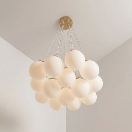 Brilagi - Piekaramā lustra uz troses GLOBE 15xE14/15W/230V balta