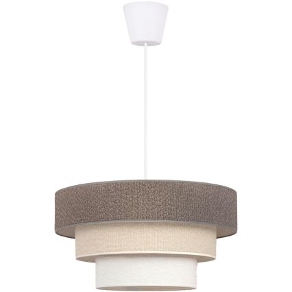Brilagi - Piekarāmā lustra uz troses LUNETA 1xE27/60W/230V Ø 40 cm pelēka/krēmkrāsa/balta