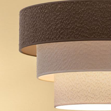 Brilagi - Piekarāmā lustra uz troses LUNETA 1xE27/60W/230V Ø 40 cm pelēka/krēmkrāsa/balta