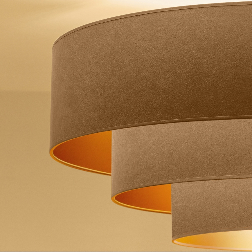 Brilagi - Piekaramā lustra uz troses LUNETA 3xE27/60W/230V pr. 80 cm bēša/zelta