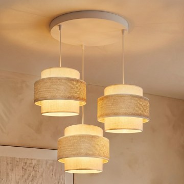 Brilagi - Piekaramais gaismeklis ar vadu SPACE 3xE27/60W/230V Ø 40 cm bēšs/krēmkrāsains
