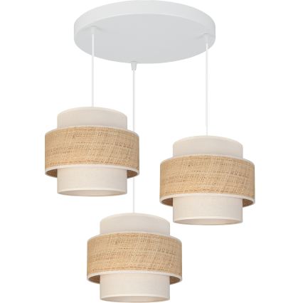 Brilagi - Piekaramais gaismeklis ar vadu SPACE 3xE27/60W/230V Ø 40 cm bēšs/krēmkrāsains