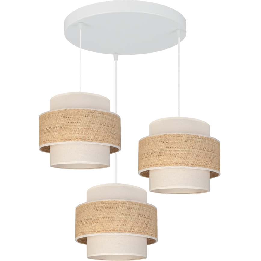 Brilagi - Piekaramais gaismeklis ar vadu SPACE 3xE27/60W/230V Ø 40 cm bēšs/krēmkrāsains