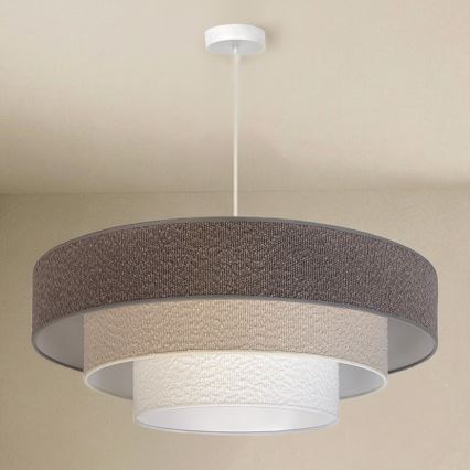 Brilagi - Piekārta lustra uz troses LUNETA 3xE27/60W/230V Ø 80 cm pelēka/krēmīga/balta