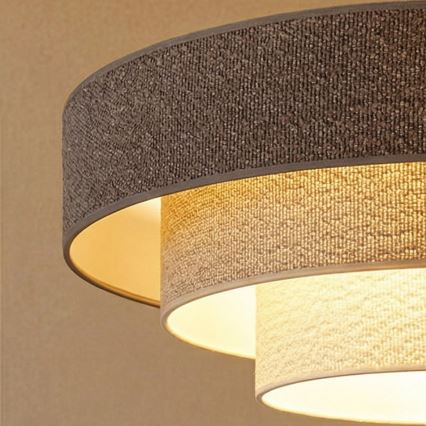 Brilagi - Piekārta lustra uz troses LUNETA 3xE27/60W/230V Ø 80 cm pelēka/krēmīga/balta