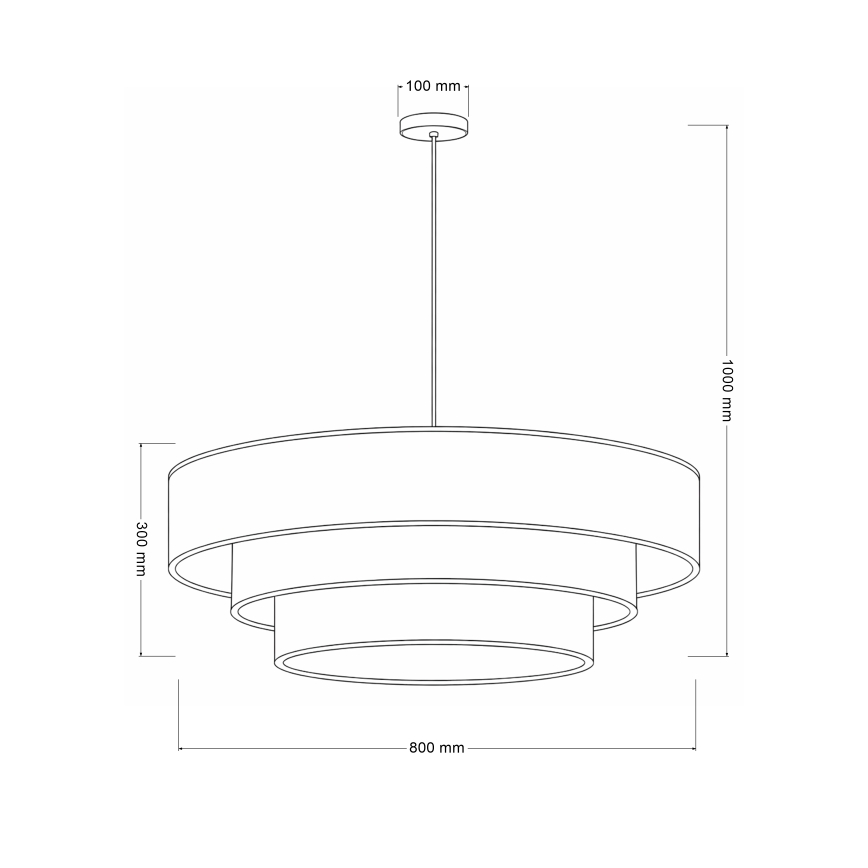 Brilagi - Piekārta lustra uz troses LUNETA 3xE27/60W/230V Ø 80 cm pelēka/krēmīga/balta