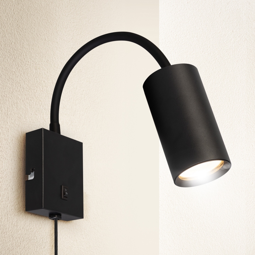 Brilagi - Pielāgojama sienas lampa SELE 1xGU10/30W/230V melna