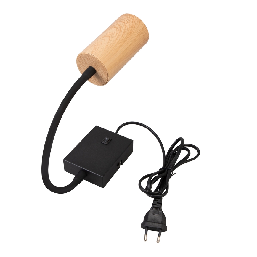 Brilagi - Pielāgojama sienas lampa SELE 1xGU10/30W/230V melna/ozolkoka dekors