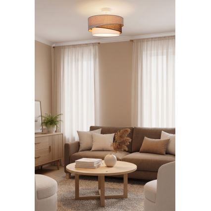 Brilagi - Piestiprināma griestu lampa ARROW 1xE27/60W/230V Ø 45 cm bēša/brūna/balta