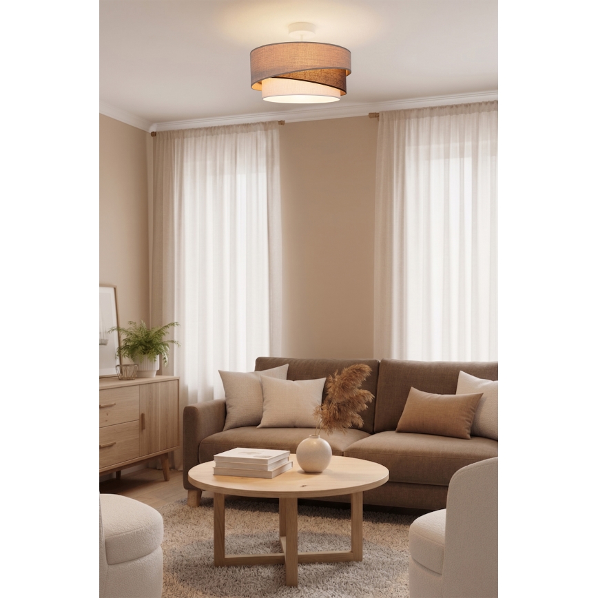 Brilagi - Piestiprināma griestu lampa ARROW 1xE27/60W/230V Ø 45 cm bēša/brūna/balta