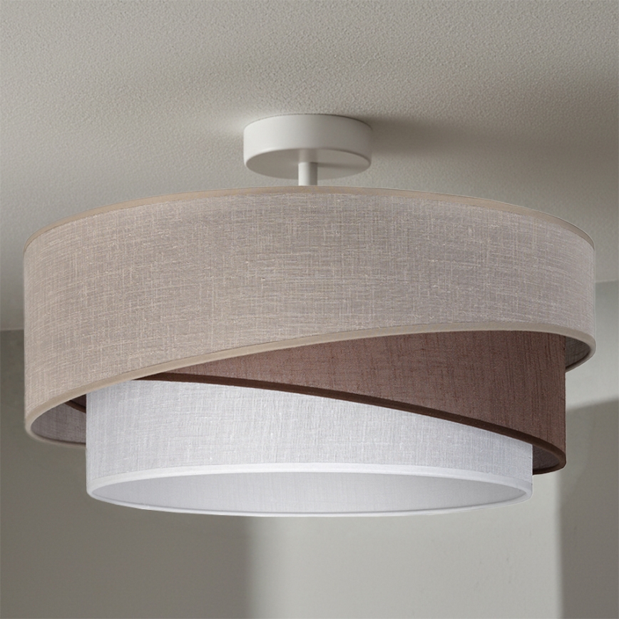 Brilagi - Piestiprināma griestu lampa ARROW 1xE27/60W/230V Ø 45 cm bēša/brūna/balta