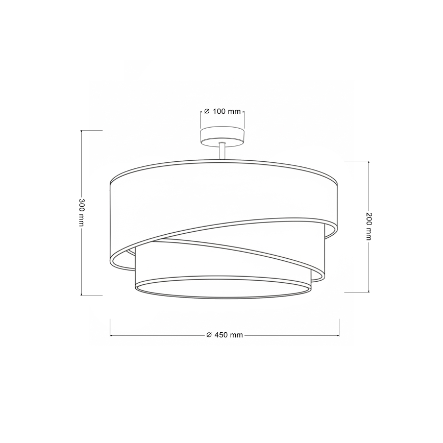 Brilagi - Piestiprināma griestu lampa ARROW 1xE27/60W/230V Ø 45 cm bēša/brūna/balta