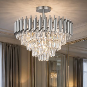 Brilagi - Piestiprināma griestu lampa ECLIPSE 7xE14/10W/230V Ø 48 cm sudraba