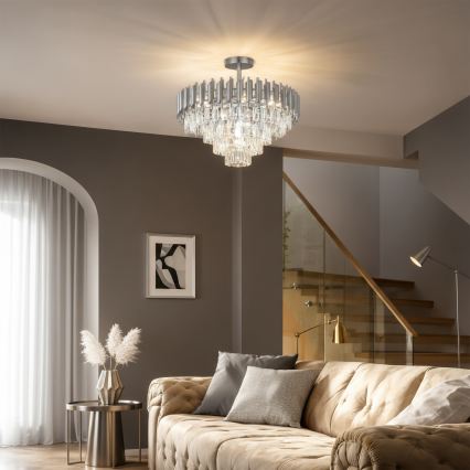 Brilagi - Piestiprināma griestu lampa ECLIPSE 7xE14/10W/230V Ø 48 cm sudraba