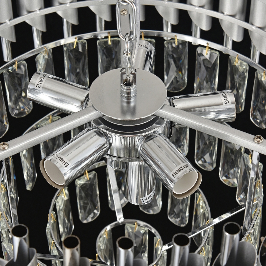 Brilagi - Piestiprināma griestu lampa ECLIPSE 7xE14/10W/230V Ø 48 cm sudraba