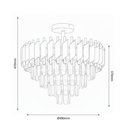 Brilagi - Piestiprināma griestu lampa ECLIPSE 7xE14/10W/230V Ø 48 cm sudraba