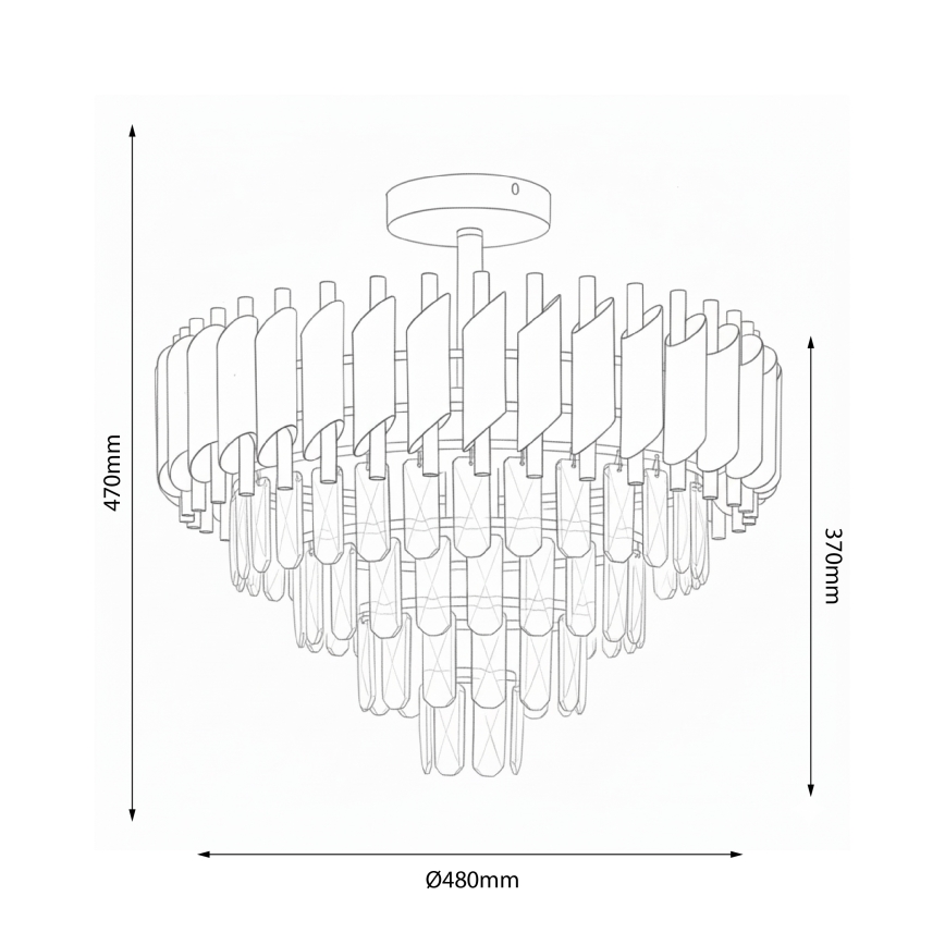 Brilagi - Piestiprināma griestu lampa ECLIPSE 7xE14/10W/230V Ø 48 cm zelta