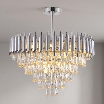 BRILAGI - Piestiprināma griestu lampa ECLIPSE 9xE14/10W/230V Ø 58 cm sudraba