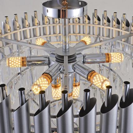 BRILAGI - Piestiprināma griestu lampa ECLIPSE 9xE14/10W/230V Ø 58 cm sudraba