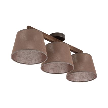 Brilagi - Piestiprināma griestu lampa LATTE 3xE27/15W/230V priede/brūna