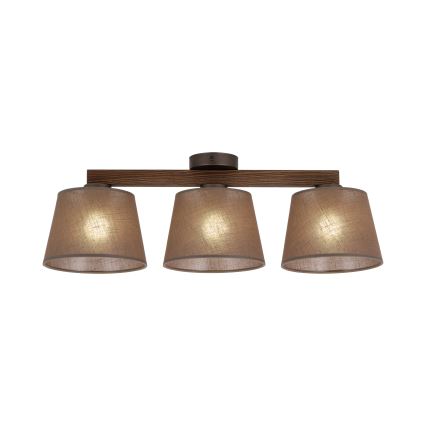 Brilagi - Piestiprināma griestu lampa LATTE 3xE27/60W/230V priede/brūna