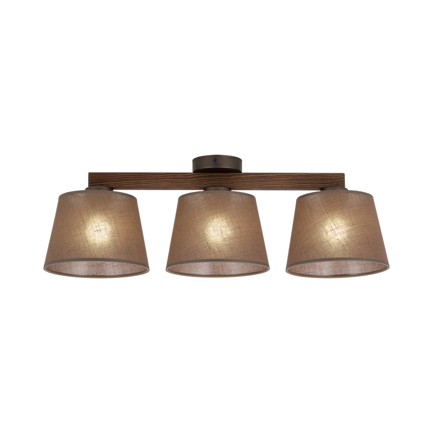 Brilagi - Piestiprināma griestu lampa LATTE 3xE27/60W/230V priede/brūna