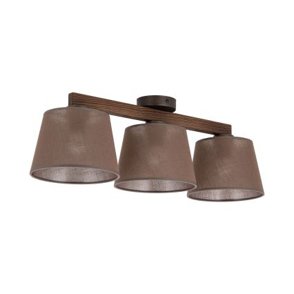 Brilagi - Piestiprināma griestu lampa LATTE 3xE27/60W/230V priede/brūna