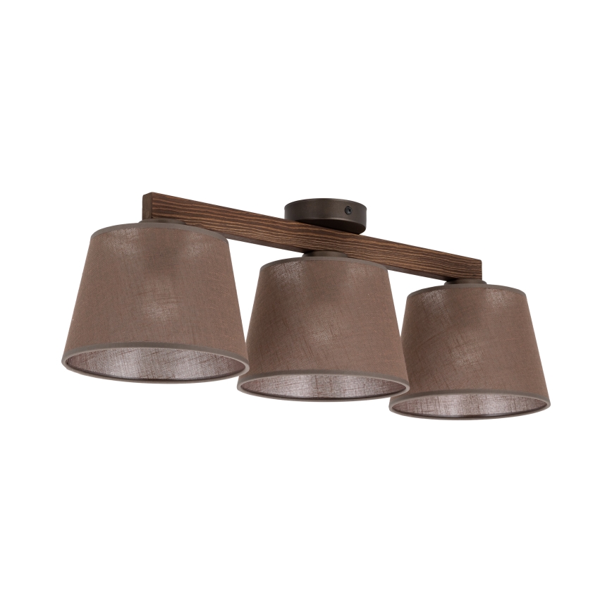 Brilagi - Piestiprināma griestu lampa LATTE 3xE27/60W/230V priede/brūna