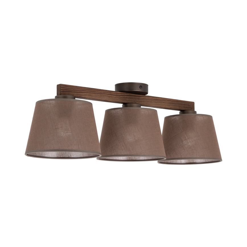 Brilagi - Piestiprināma griestu lampa LATTE 3xE27/60W/230V priede/brūna