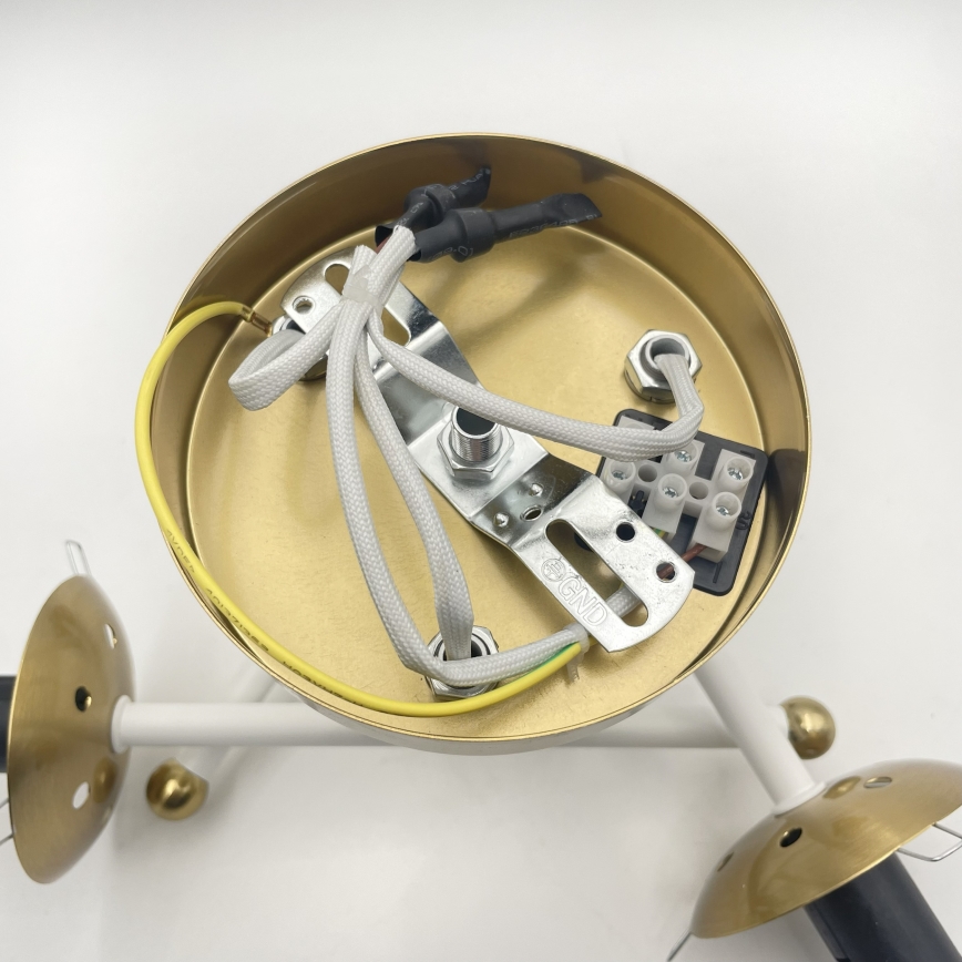 Brilagi - Piestiprināmā griestu lampa MALIVA 3xE14/15W/230V zelta/balta