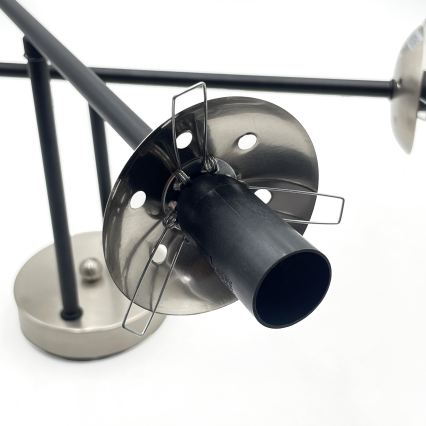 Brilagi - Piestiprināma griestu lampa MALIVA 4xE14/15W/230V matēts hroms/dūmaina