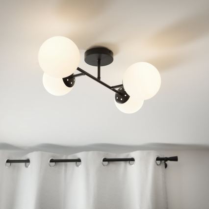 Brilagi - Piestiprināma griestu lampa MALONY, 4xE14/20W/230V, melna