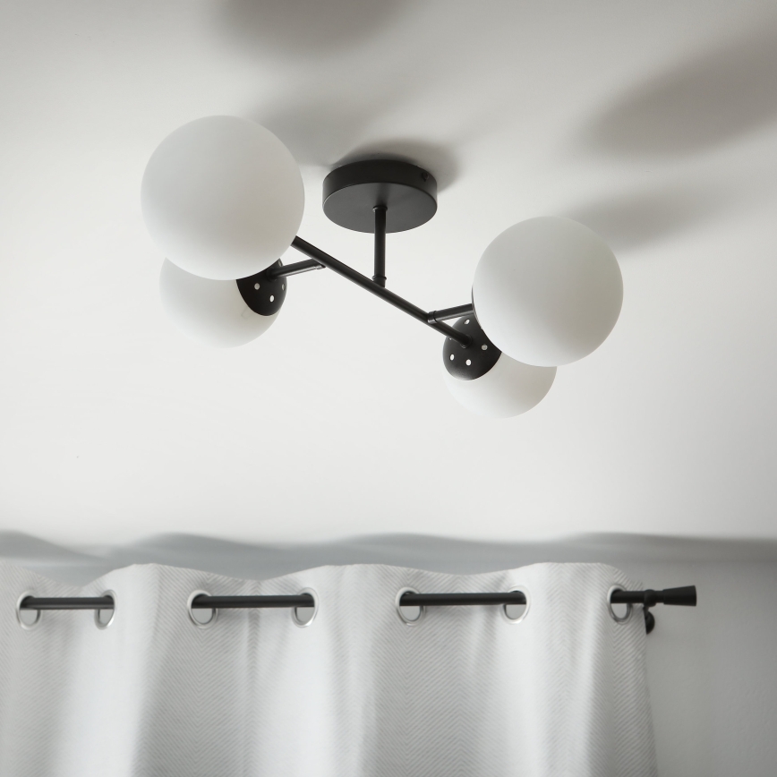 Brilagi - Piestiprināma griestu lampa MALONY, 4xE14/20W/230V, melna