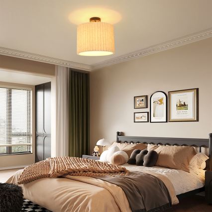 Brilagi - Piestiprināma griestu lampa NORDIC WAVE 1xE27/15W/230V Ø 32 cm lina/melna