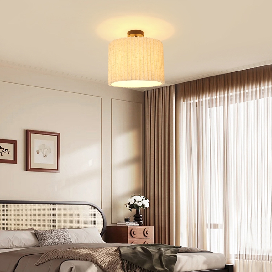 Brilagi - Piestiprināma griestu lampa NORDIC WAVE 1xE27/15W/230V Ø 32 cm lina/melna