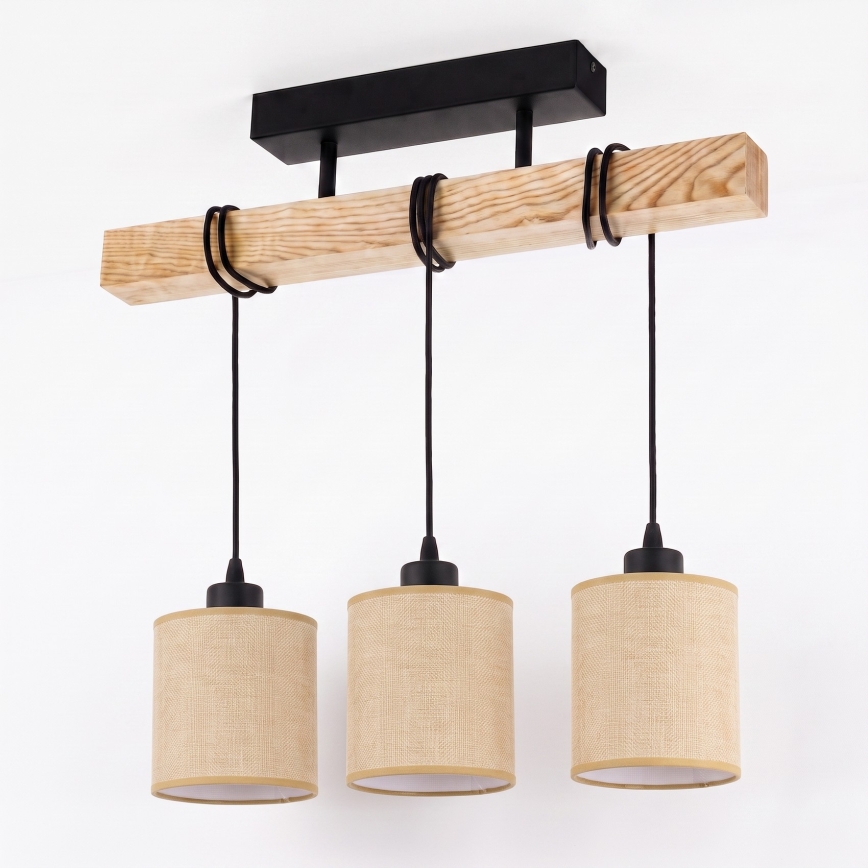 BRILAGI - Piestiprināma griestu lampa NUBILA 3xE27/60W/230V priede/gaiši brūna
