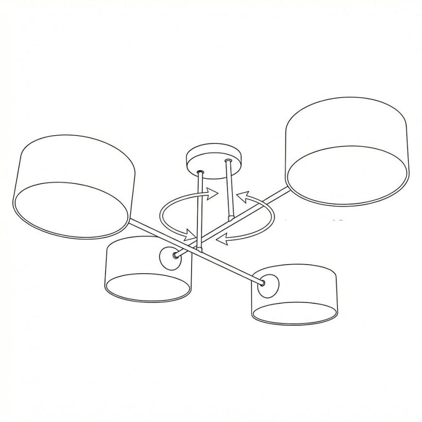 Brilagi - Piestiprināma griestu lampa VIRGO 4xE14/40W/230V krēmkrāsas/zeltaina