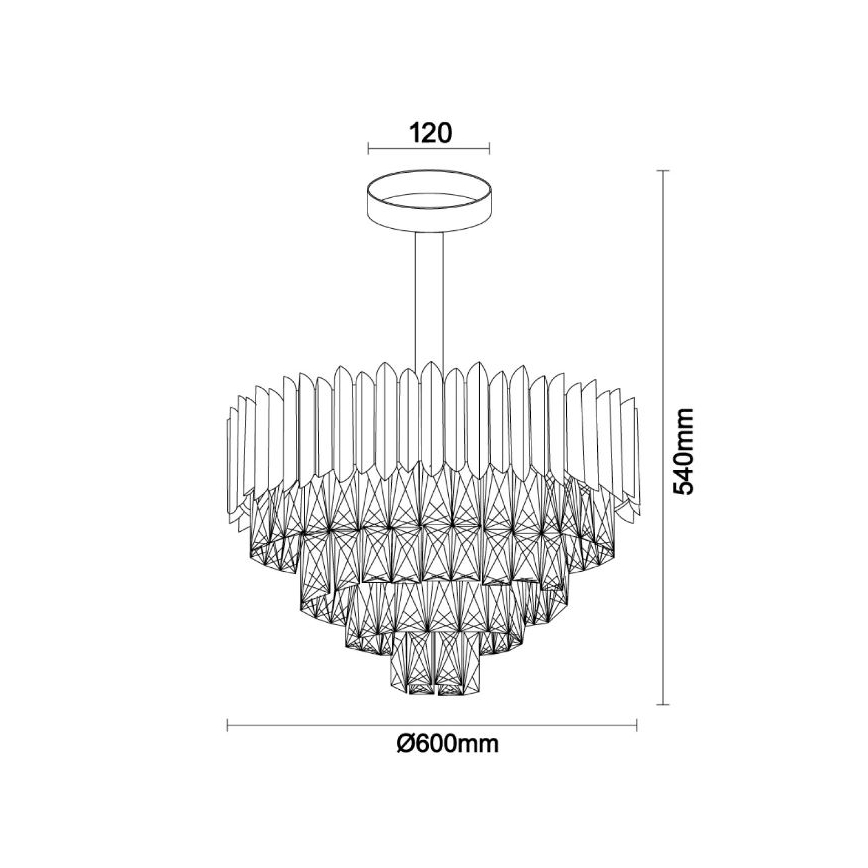 Brilagi - Piestiprināma griestu lustra CARLOS 9xE14/40W/230V Ø 60 cm