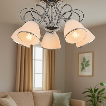 Brilagi - Piestiprināma griestu lustra FRED 5xE27/60W/230V, diametrs 59 cm, spīdīgs hroms