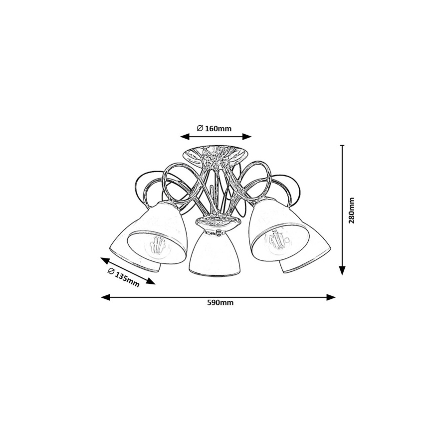 Brilagi - Piestiprināma griestu lustra FRED 5xE27/60W/230V, diametrs 59 cm, spīdīgs hroms
