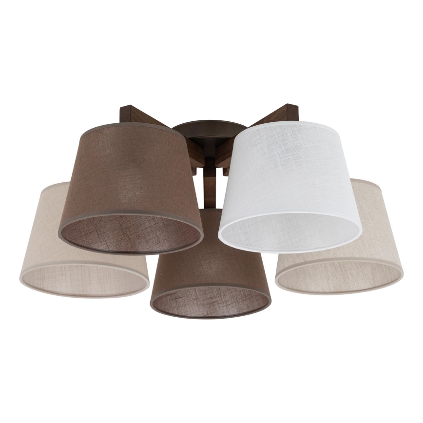 Brilagi - Piestiprināma griestu lustra LATTE 5xE27/15W/230V priežu/mix