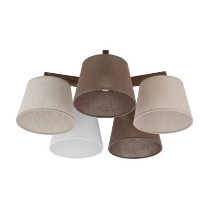 Brilagi - Piestiprināma griestu lustra LATTE 5xE27/15W/230V priežu/mix